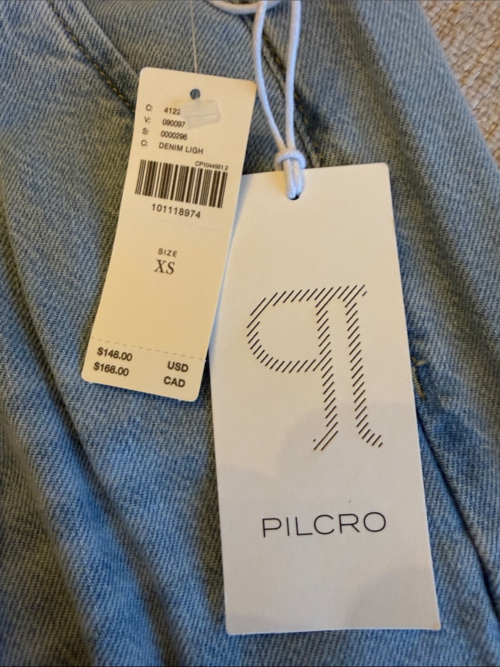PILCRO Anthropologie High Rise Cropped Wide Leg Jeans Egg Jelly Fish Wash XS NEW - Picture 15 of 16